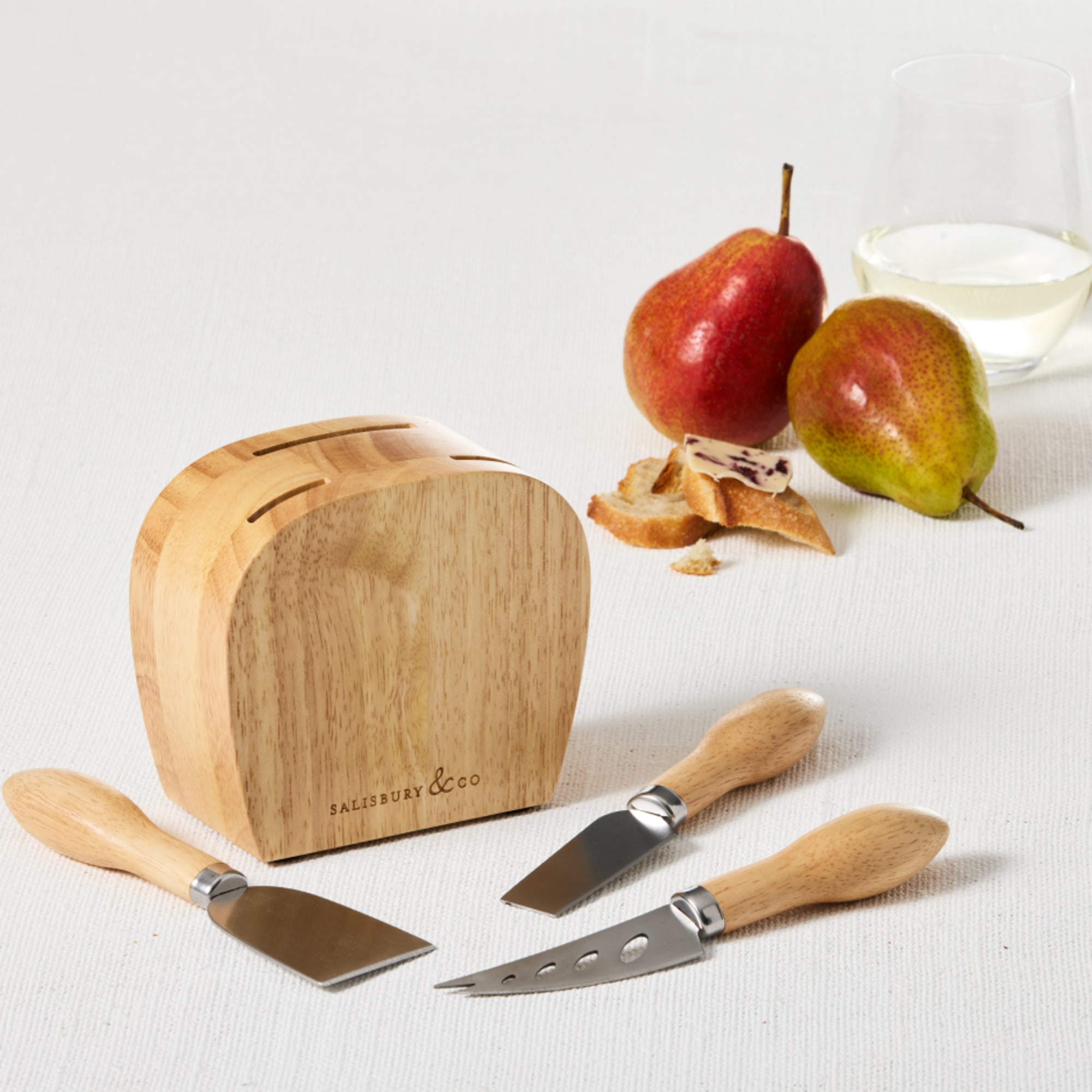Salisbury & Co Degustation Cheese Knife Block Set 4pc Natural Kitchen Warehouse™